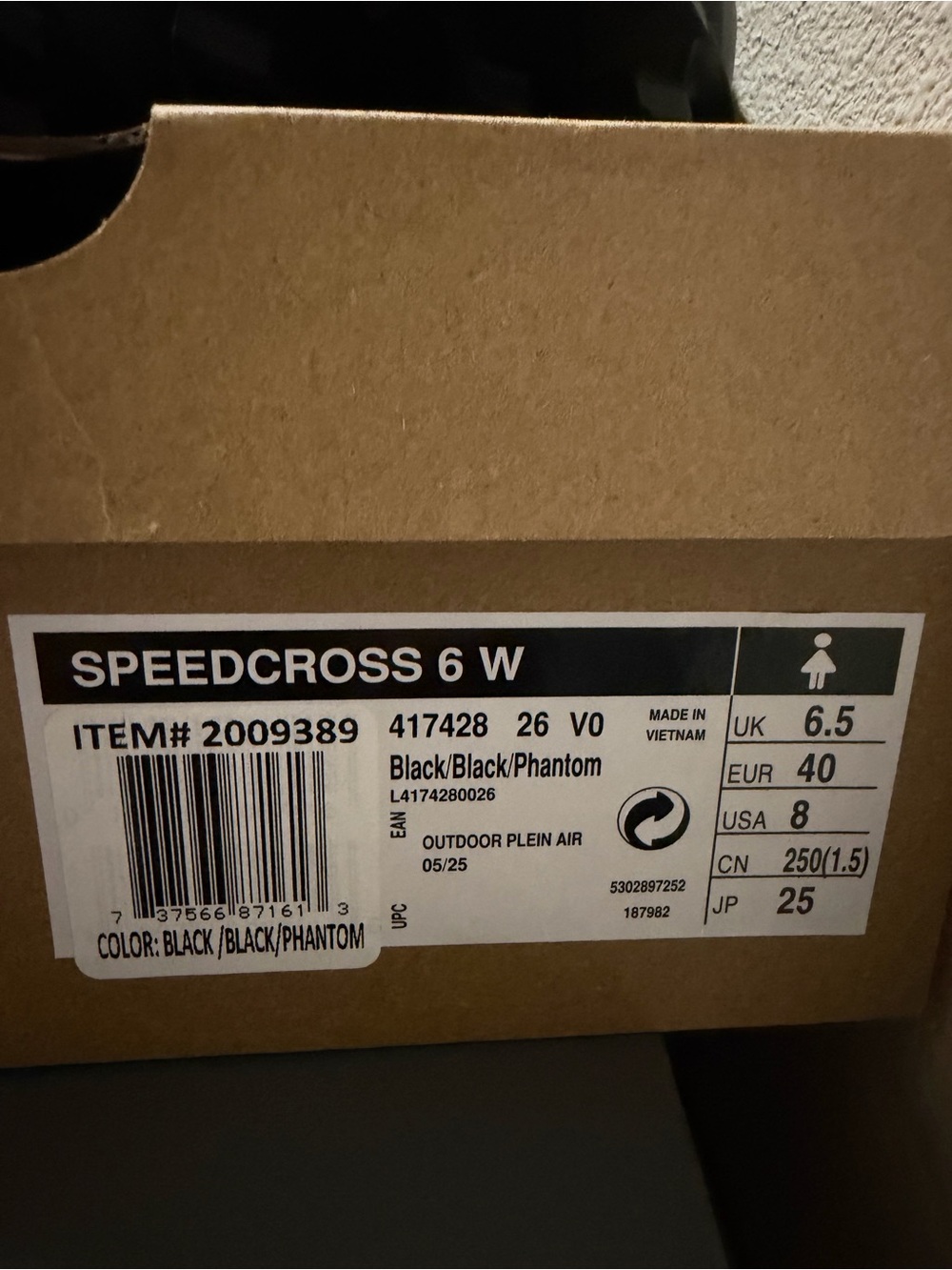 NWT Salomon Speedcross 6 Women's Trail Running Shoes Black/Black/Phantom Size 8 - Picture 4 of 4